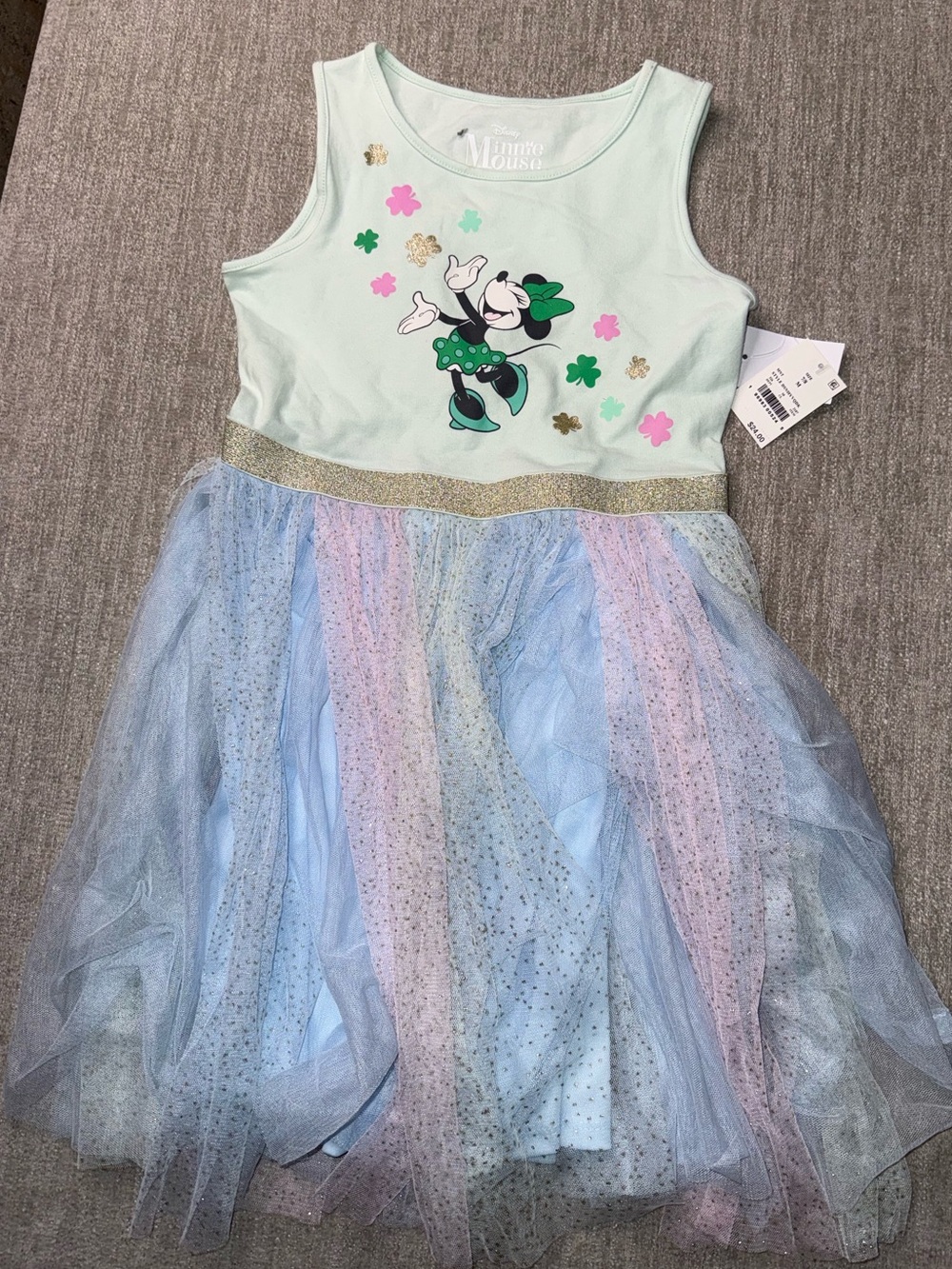 Disney Minnie Mouse St Patrick’s Day Tulle Dress Girls 7/8 NWT